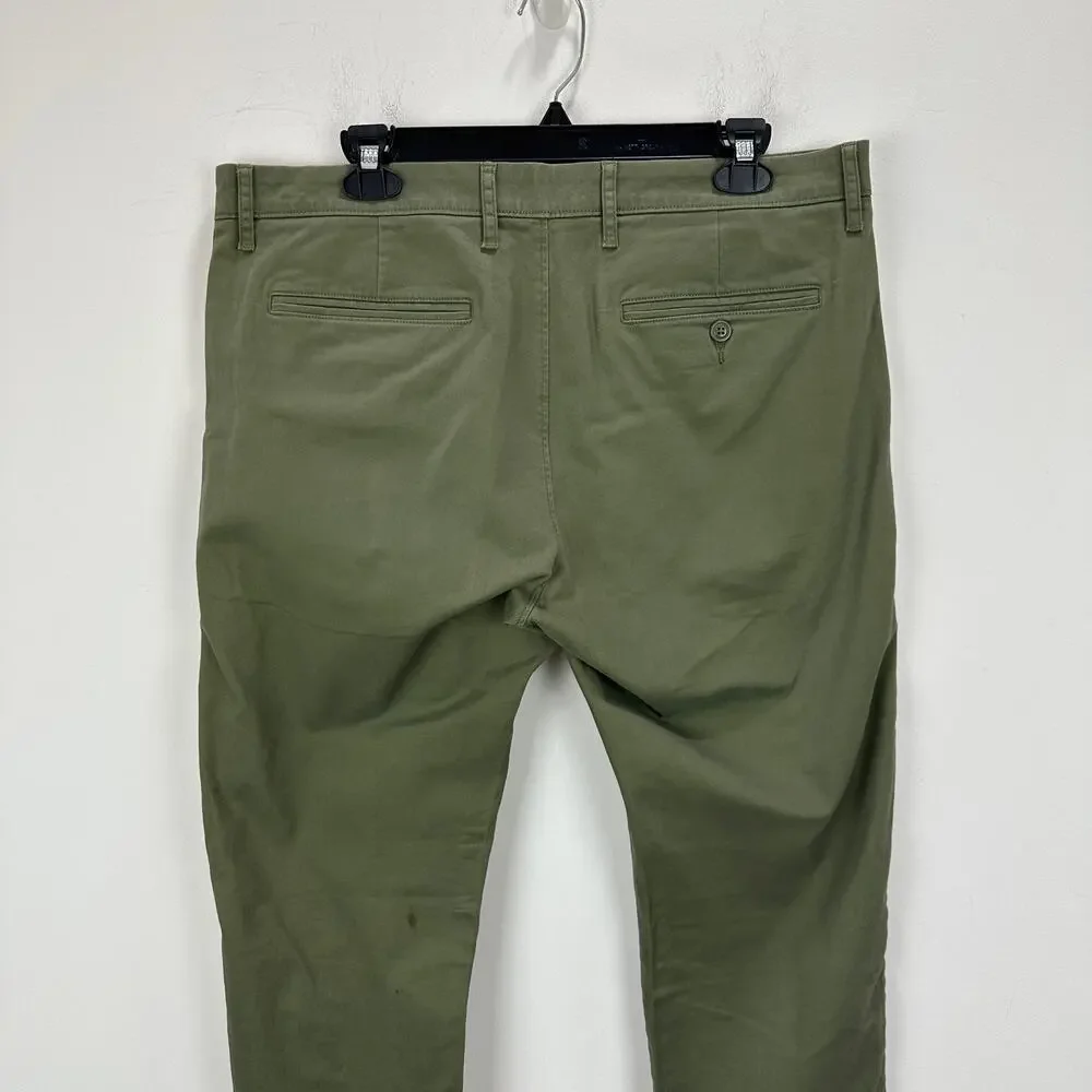 J.Crew 484 Slim Fit Stretch Chino Pant Khaki Green Cotton Mens W 34 L 30 NWT